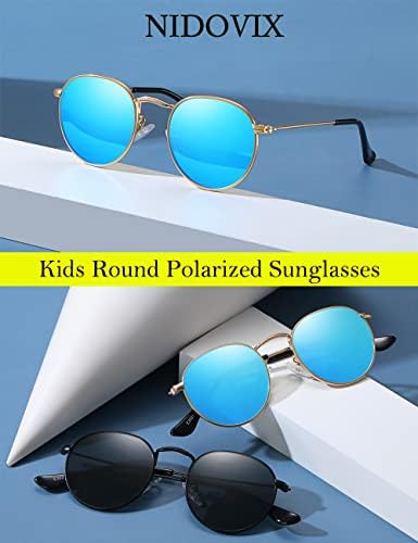 Деца Поларизирани Очила За Сонце Класична Метална Рамка За Бебиња Момчиња Девојчиња Возраст 0-18, Три Големини, Ув Заштита