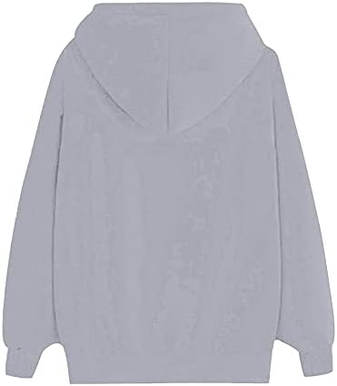 Fragarn женски моден Божиќ, печатен џемпер со долги ракави, качулка со качулка, врвен пулвер, врв