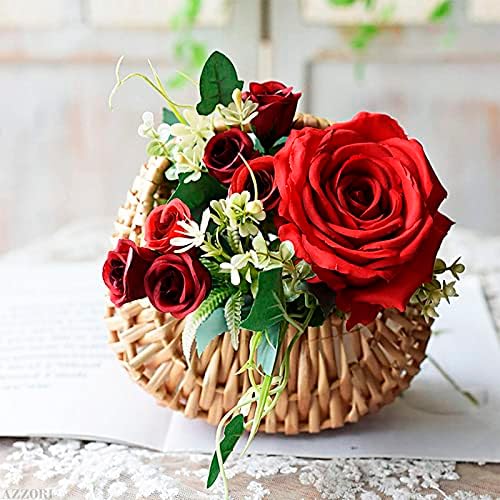 2 парчиња мала плетена корпа со рачка - цветни корпи за девојки за свадби ратан корпа за свадба подарок цвет корпа - плетени корпи декоративни