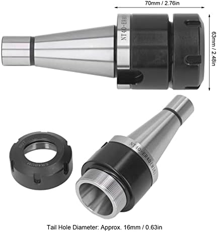 NT40 ER40 Collet Chuck Holder CNC M16 Thread Alloy Steel Mill држач со клуч за машини за гравура