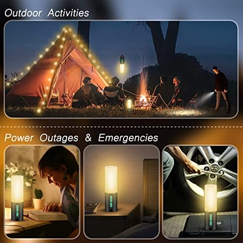 Кампување на светлосните светла за кампување со светло на жица, светилки за полнење со полнач од 4000mAh, IP44 водоотпорни светла за кампување,