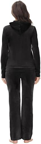 Коззион велур тренер, женски 2 парчиња потта поставени целосни патенти за џемпери за џемпери