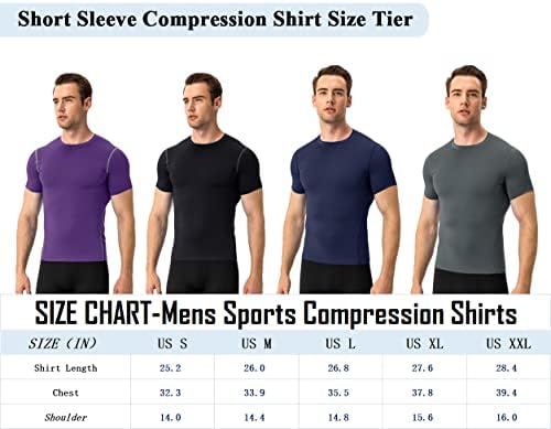 Машки атлетски компресивни слоеви Спортски кошули со кратки ракави тренингот маица ладно суво подмолно салата за теретани што трчаат врвови