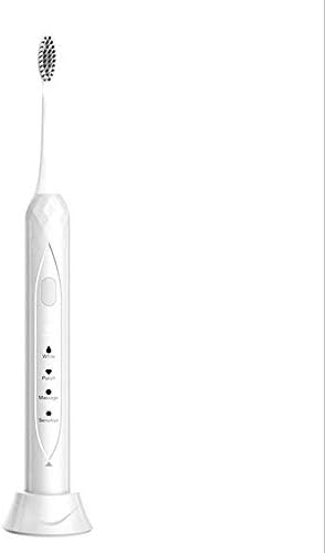 Електрична четка за заби на Feezc ， Sonic четка за заби 2 глави на четки 5 режими за чистење на белење на белење IPX7WaterProof вибрации со висока фреквенција, бела