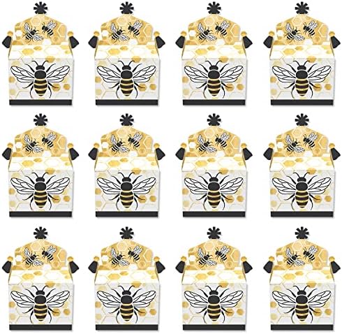 Голема точка на среќа Малку Bumblebee - Однесувајте се кон кутии за забави - Пчела бебе туш или роденденска забава Гуди Гејбл кутии - сет