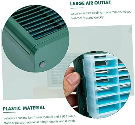 Вемун 1 Поставете Ладилник За Навлажнување Мини USB Вентилатор Пластичен Вентилатор За Ладење Канцеларија Пластика Зелен Вентилатор За климатизација