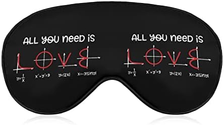 Сè што ви треба е Loveубовта маска за математика за спиење Трајни слепи меки маски за очи со прилагодлива лента за жени жени