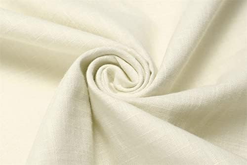 Маифу-GJ мажости памучни ленени кошули со свежо дишење јака јака врвна цврста боја обична маица за ракави за ракави
