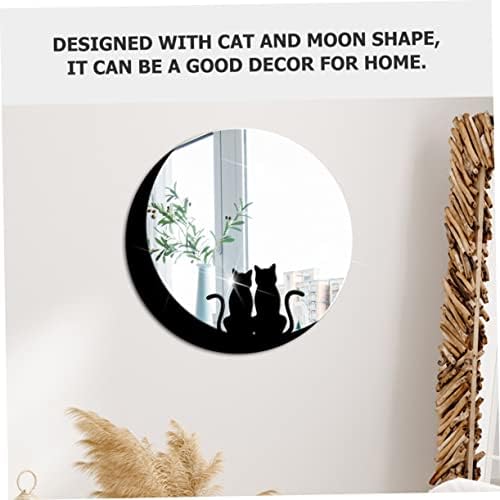 Abaodam 5 парчиња налепници за мачки wallидови месечина декорација декорација месечина огледала wallидни огледала декоративни месечини