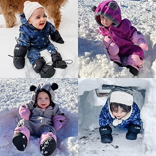 L-BOW новороденче студено време белезници + белезници за зима + останете на дизајн за момчиња и девојчиња + топол водоотпорен материјал