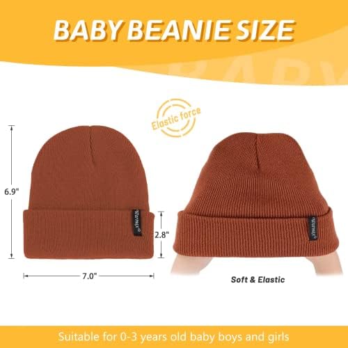 Zando Unisex Kids Beanie Топло меко бебе гравче плетено дете од гравчиња за момчиња девојчиња Зимска капа за новороденче за бенеи капа