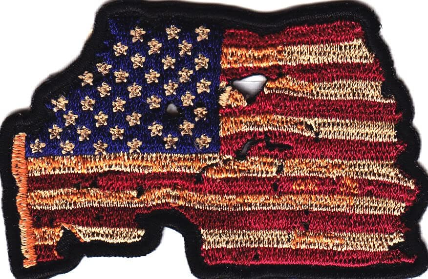 Гроздобер изглед на американско знаме железо на лепенка САД гордост велосипедисти капа капа патриотски