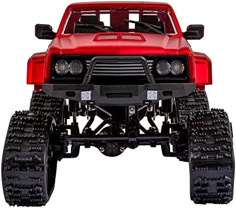 XCRCFUN RC камион со тркала и шупливи гуми, 1/16 пикап камион 4WD возило за искачување на возило надвор од патот, RC Car Toy, фарови,