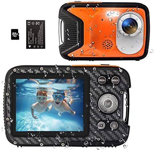 Водоотпорна камера, Lavpo 16ft Подводна камера целосна HD 1080p 21MP Деца дигитална камера со 2,8 LCD екран 8x дигитален зум за снимање