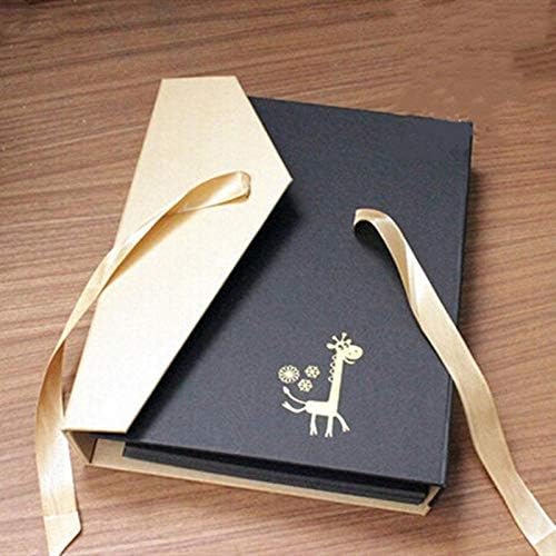 BATRC 60 страници DIY албум со кутија за подароци Креативна книга за складирање на фотографии Bowknot Ribbon Decoration Growth Love Memory StrapBook