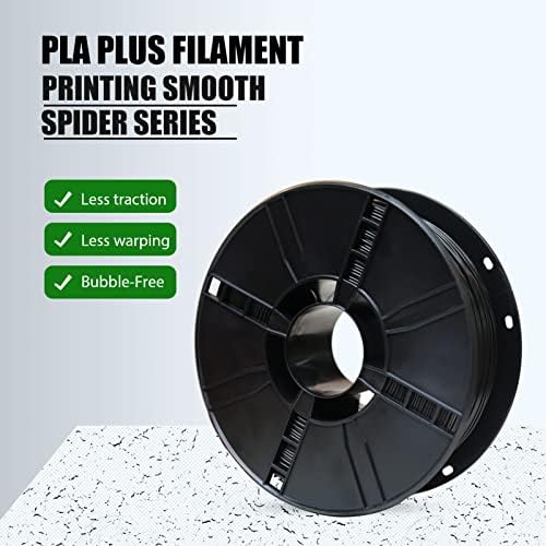 Handini PLA + FILAMENT PRO Black, 1,75 mm PLA PLA Plus 1KG Spool 3D Филамент за печатење, димензионална точност +/- 0,03мм