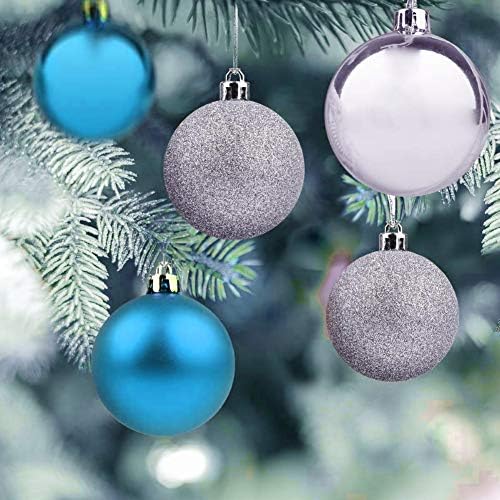 Koqwez33 24pcs 4/6/8cm Божиќно божиќно дрво топка, божиќни висечки орнаменти, украси за божиќни топка, божици, божици, божици, виси декор овошје