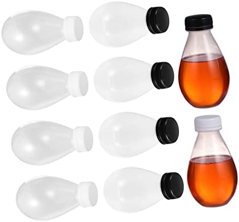 Upkoch 10 парчиња пијалок со шише со шише со контејнер за складирање на капаци со капакот чист сад за складирање на пијалоци Пластични празни