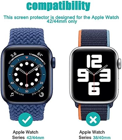 [6 пакет] Заштитник на екранот Jokhang компатибилен со Apple Watch 44mm 6 SE Series 5 4, Iwatch 42mm Серија 3/2/1, максимално