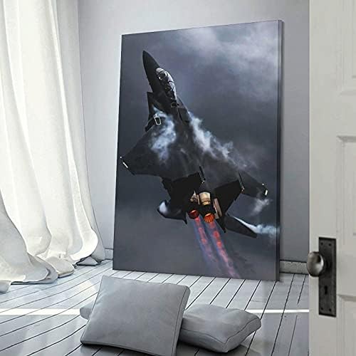 Гухар Воен F-16 борбен авион Авион плака и wallидна уметност Слика Печати модерни семејни спални украси постери 16 × 24инч