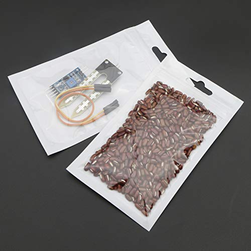 Ellbest 300pcs 3.15x5,51 инчен резистентни вреќи со Ziplock, бела чиста пластична кеса за пакување Поли торби со висечка дупка