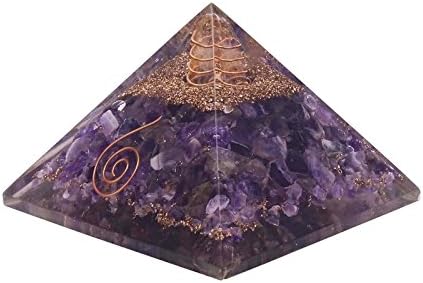 Хармонизирајте го оргонот аметист пирамида генератор на енергија Реики лекување кристална чакра