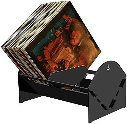 Txesign Винил рекорд за складирање на албуми на албуми, држач за албуми со албуми од 80-100 ЛП, акрилични држачи за складирање на полица за