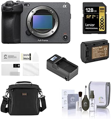 Sony FX3 пакет на фотоапарати со целосна рамка со кино со 128 GB V90 SD картичка, торба, батерија, полнач, заштитник на екранот, комплет