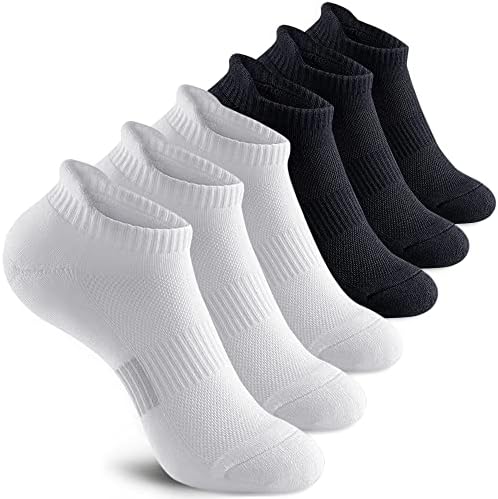 Чорапи на глуждот Cuangya за жени атлетски перничени чорапи со ниски исечени 6 пара