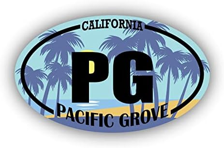 ПГ Пацифик Гроув Калифорнија | Плажа Обележје Налепници | Океан, Море, Езеро, Песок, Сурфање, Веслање | Совршен За Автомобили,