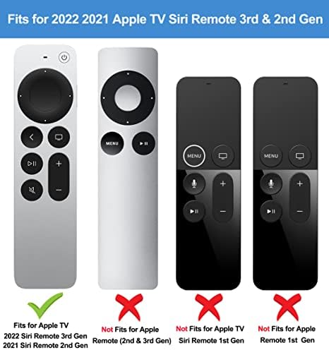 Case Tokerse Glow Case за Apple TV 4K HD Siri Remote 2022 2021 - Силиконски далечински управувач на куќиштето Сјај во темнината со Lanyard за