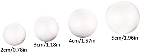 50 парчиња бела пена топки полистирен занаетчиски топки за пена за уметност, за занаети за DIY, уметност, Божиќни украси, училишни