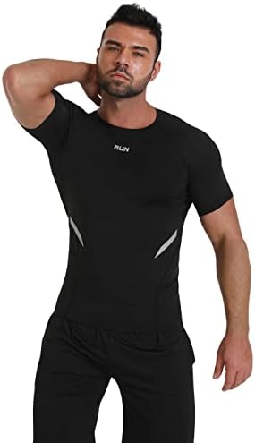 Buyjya 5pcs машки компресивни панталони кошула врвна долга јакна со долг ракав Атлетски комплети салата облека машка тренингот