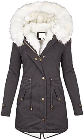 Зимски палта на Масбирд, женски палта топла качулка, дебела облека со дебела јакна, лабава руно преголема капена палто