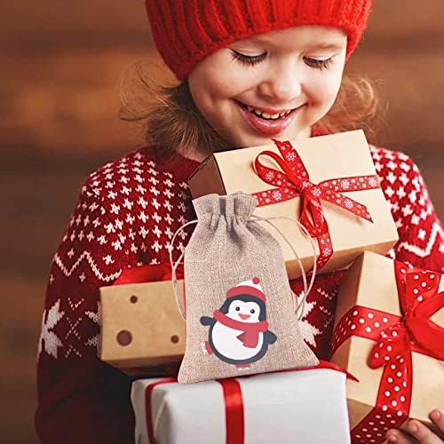 Столици за настани 10 ПАРЧИЊА Божиќни Забави Торби За Подароци Подароци Овошје Кеси За Бонбони Ленени Чанти Украси За Забави За Девојчиња