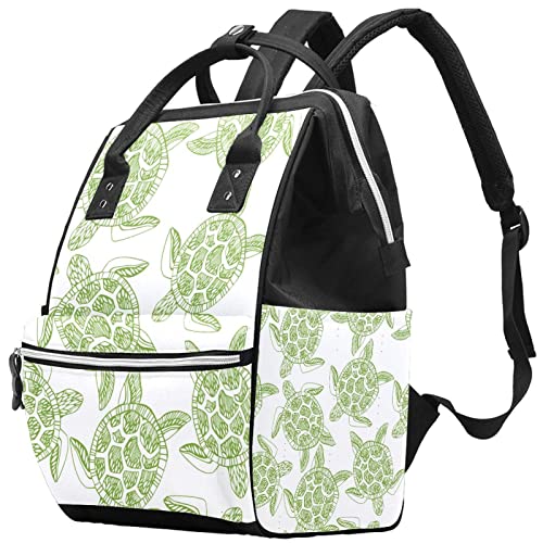 Бохо Светло Зелена Морска Желка Торбички За Торби За Пелени Мумија Ранец Со Голем Капацитет Торба За Пелени За Нега На Бебиња