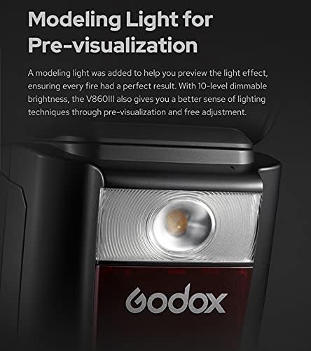 Godox V860III-S S Speedlite Light, 76Ws GN60 TTL HSS=1/ 8000s, 2.4 G Безжичен X Систем, 7.2 V/2600mah Li-јонска Батерија Камера Флеш