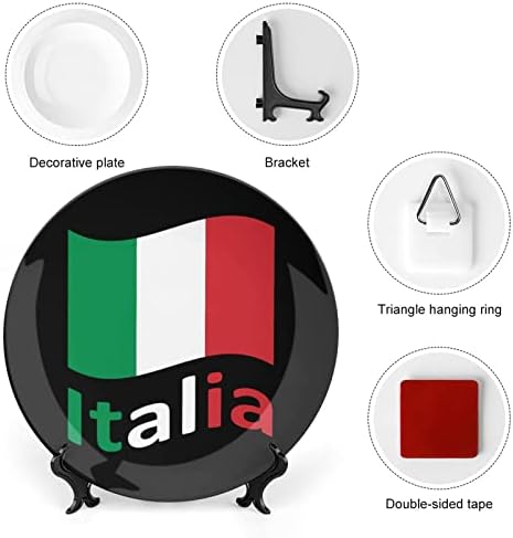 Италија италија италијанско Знаме Виси Керамичка Декоративна Плоча Со Штанд За Прикажување Прилагодени Подароци За Годишнина