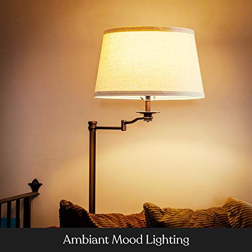 Brightech Caden LED подни ламби, одличен декор на дневна соба, висока ламба со рака за замав, класична ламба за дневни соби и канцеларии, индустриска