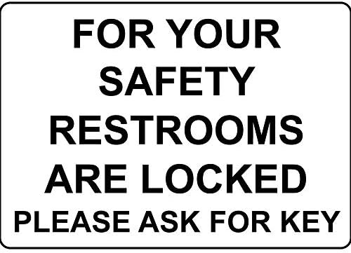 За вашите безбедносни простории за безбедност заклучени, побарајте клуч винил налепница Деклас 8 “