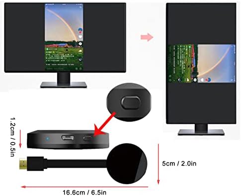 Адаптер за приказ на безжичен HD мултимедијален интерфејс, ТВ адаптер за безжичен дисплеј 4K UHD датотека за монитор за онлајн класа за проектор