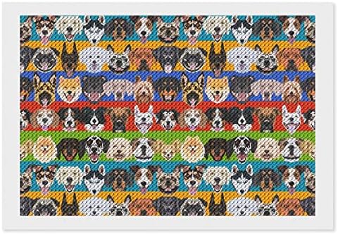 Шарени кучиња Дијамантски комплети за сликање 5d DIY целосна вежба Rhinestone Arts Wallид декор за возрасни 8 x12