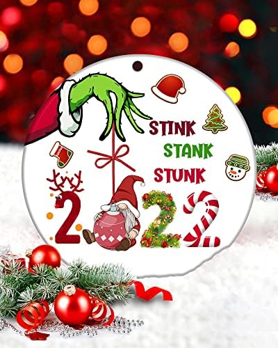 Божиќни украси на PinkPig 2021: Смешни гноми Божиќни украси и украси за карантин и црвени Божиќни украси - украси за новогодишни елки за новогодишна елка