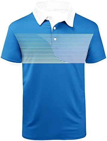 Ледс машка кошула за голф со кратки ракави со кратки ракави за печатена перформанси Влага, бојата, бојата Поло кошула