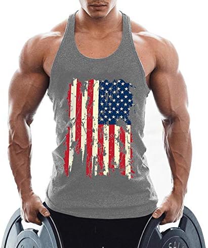 Cuifutang мажи резервоарот врвот на американското знаме фитнес бодибилдинг памучна салата врвови на врвот на резервоарот за мускули