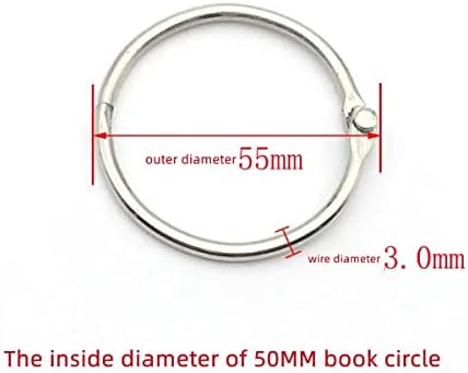 50мм прстени за врзивно средство за лисја, клучни прстени метални прстени за индекс картички, хартија, белешки, врзивни прстени, лабави лисја,