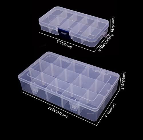 Ginsco 4 пакет чиста пластична прилагодлива делител Организатор мултифункционално кутија за складирање на контејнери за мони