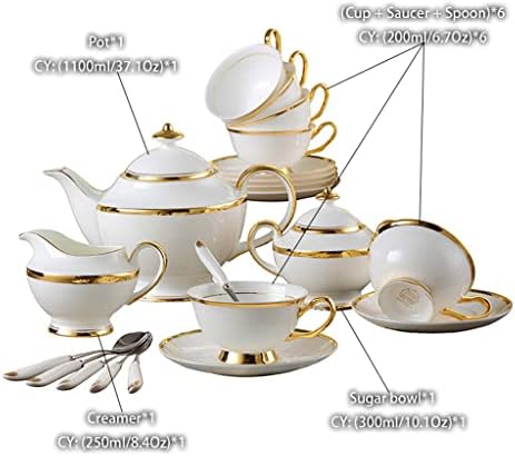 TJLSS злато вметната коска Кина чај сет на керамичко кафе во европски стил, порцелански чај чај чај чај сет сет