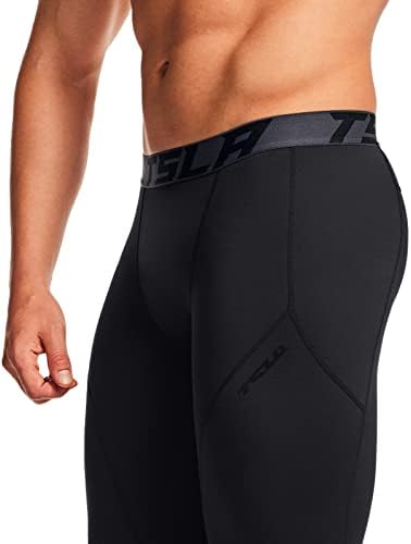 TSLA 1 или 2 пакуваат панталони за термичка компресија за мажи, атлетски спортови хеланки и трчање хулахопки, дното на слојот на базата на
