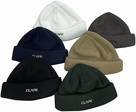 Clakllie Cufted плетена капа череп -капа со капаче со класична ребра текстура докер за гледање акрилик топло скијачки тобоган капи.